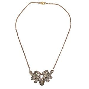 Rhinestone Necklace Gold